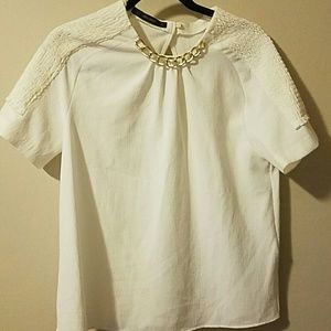 Zara white top size large